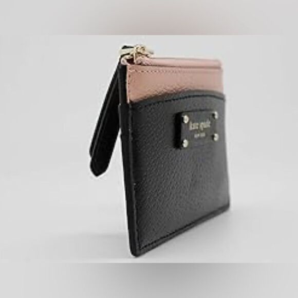 Kate Spade New York Jeanne Small Zip Card Holder Warm Vellum/Black - Picture 5 of 9